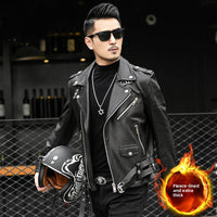 Mens Genuine Leather Biker Jacket