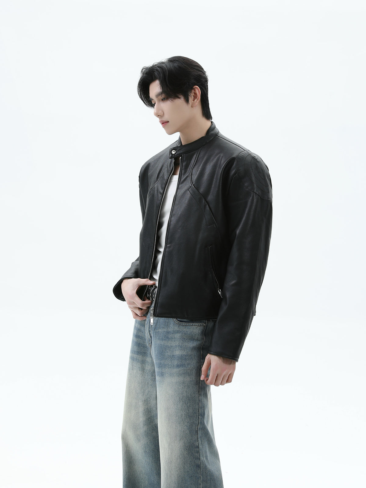 Men's PU Leather Biker Jacket