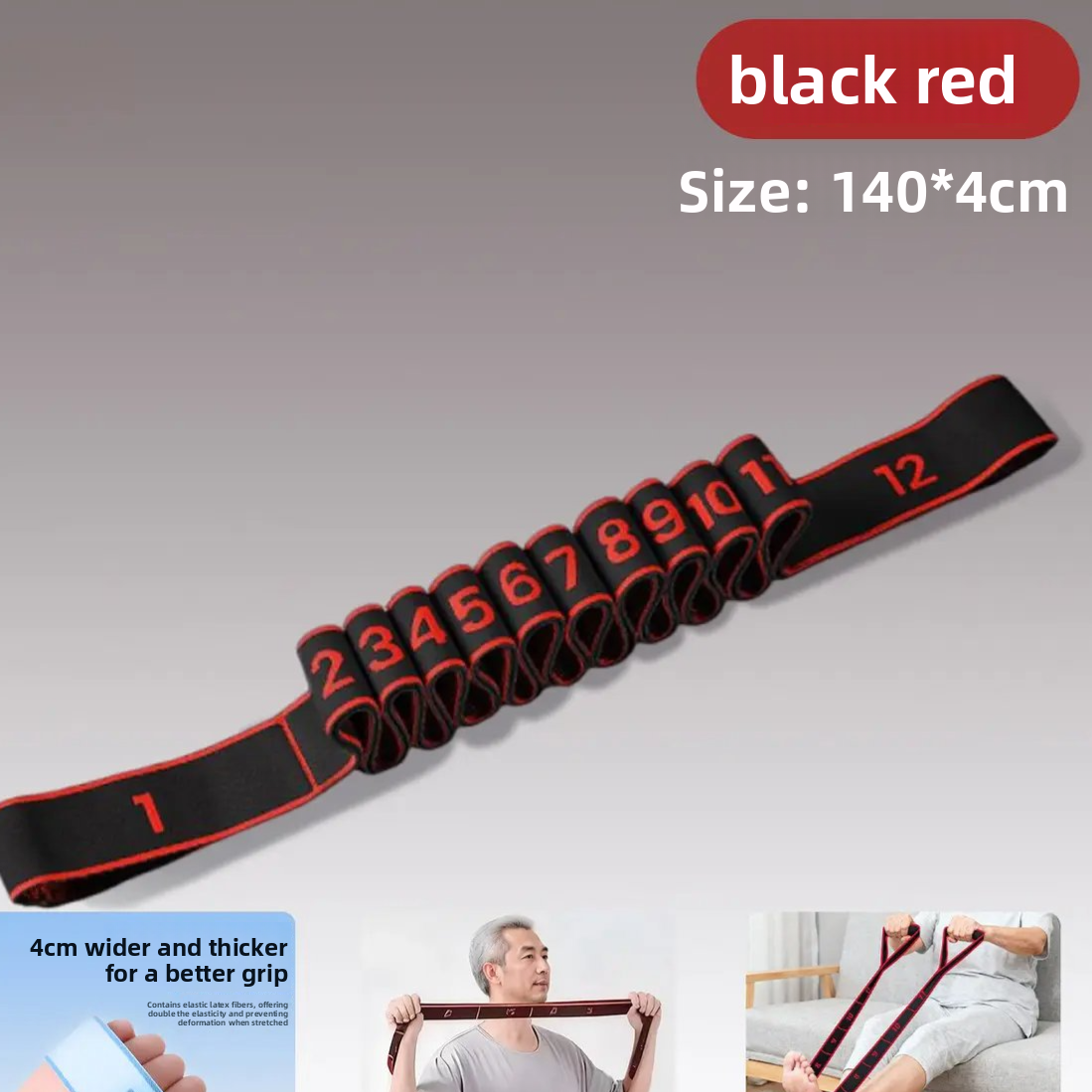 Digital Segmented Polyester Resistance Band, 8-12 Levels Adjustable Strength Training Pull Band for Yoga, Pilates, and Full-Body Workout