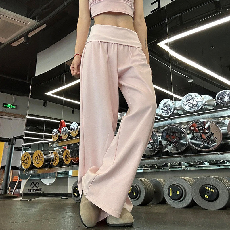 Women's Sportswear Set with Wide-Leg Pants