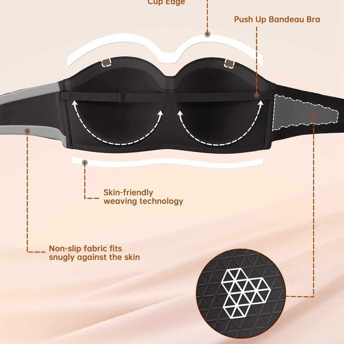 Womens Wireless Strapless Bras – Comfortable Full Coverage