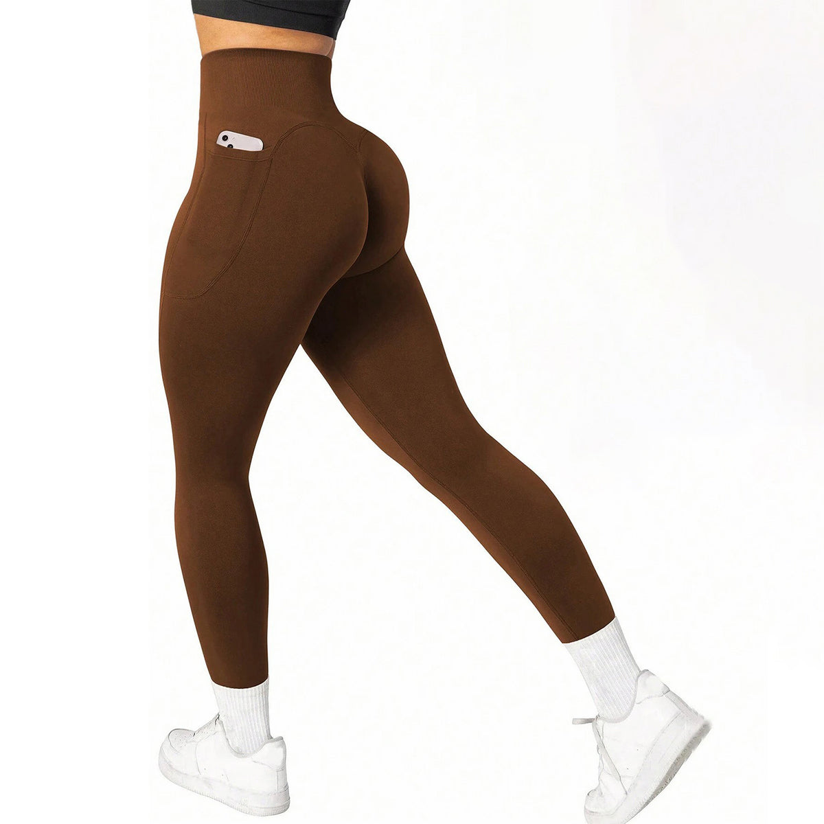Women's high-waist pocketed athletic leggings