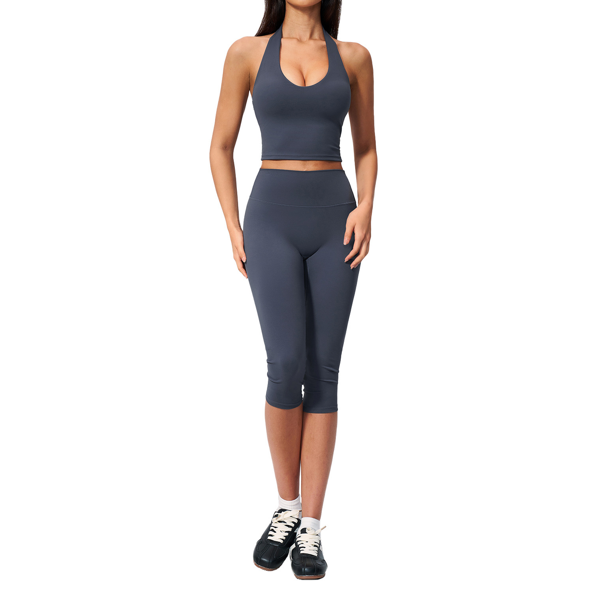 Women Quick Dry Yoga Set Peach Butt Slimming Workout Sportswear 2 Piece