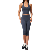 Women Quick Dry Yoga Set Peach Butt Slimming Workout Sportswear 2 Piece