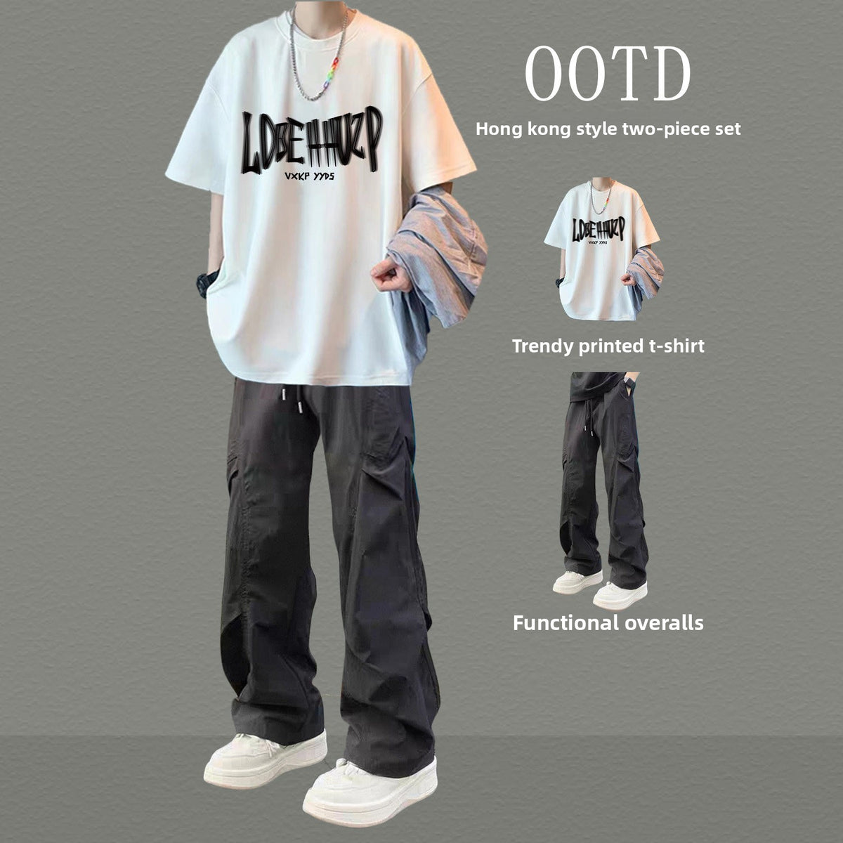Mens Casual Two-Piece Sportswear Set