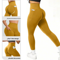 Women's high-waist pocketed athletic leggings