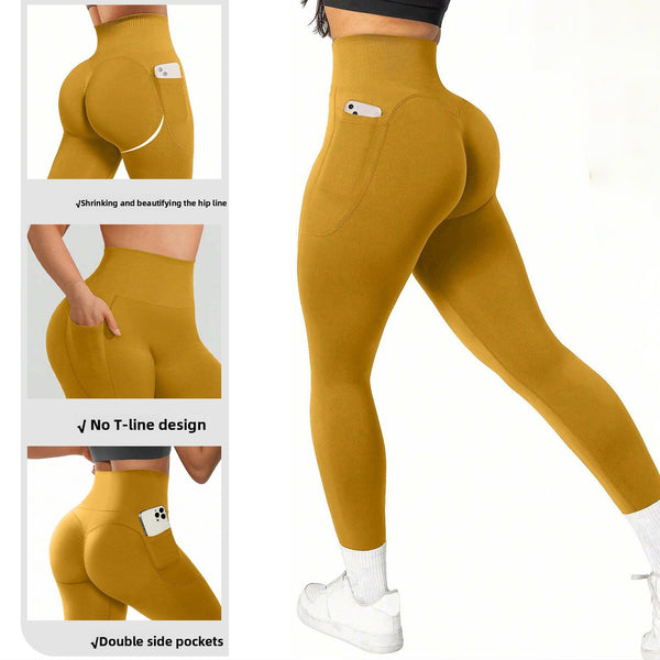 Women's high-waist pocketed athletic leggings
