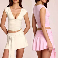Women's Deep V-neck High Waist Sportswear Set