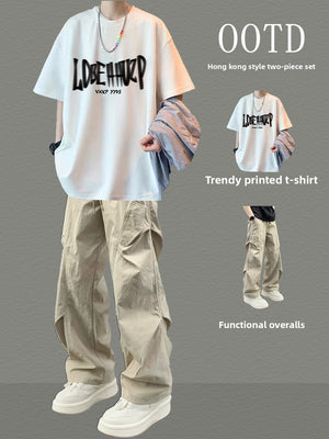 Mens Casual Two-Piece Sportswear Set