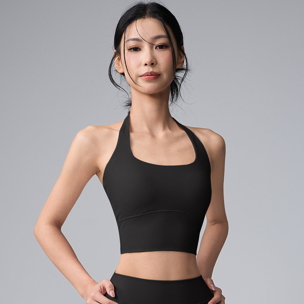 Women Twist Tie Vest Yoga Set Quick Dry Gym Workout Outfit