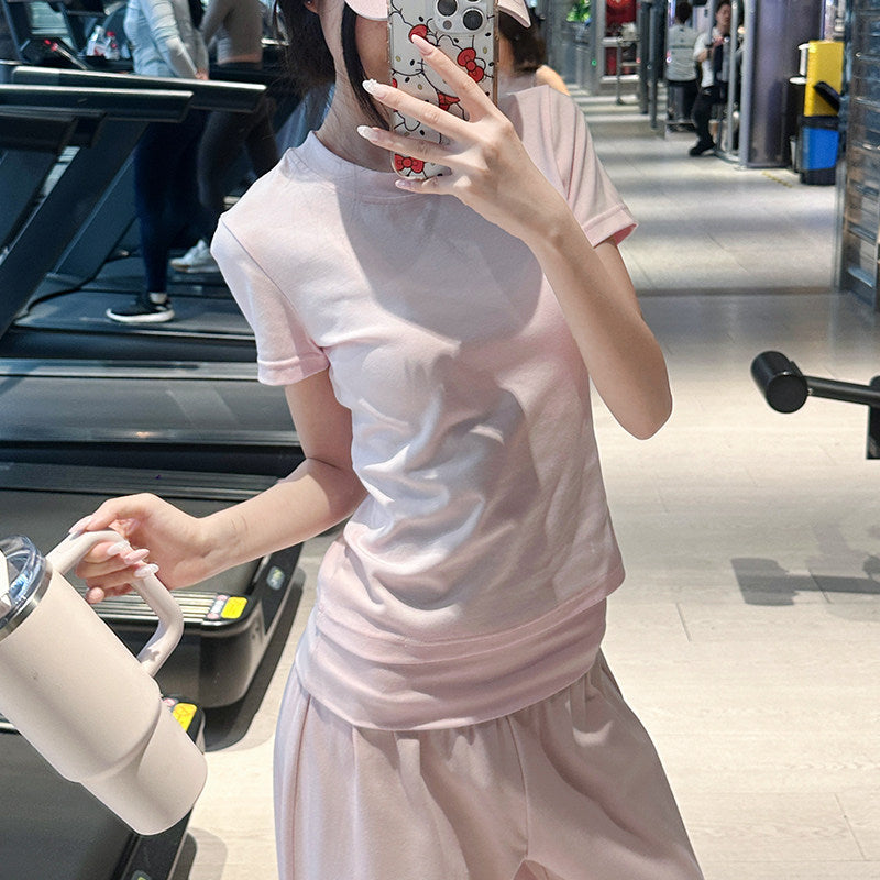 Women's Sportswear Set with Wide-Leg Pants