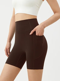 Womens High Waisted Butt Lifting Yoga Shorts Nylon Spandex Workout Shorts