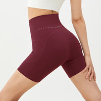 Womens High Waisted Butt Lifting Yoga Shorts Nylon Spandex Workout Shorts