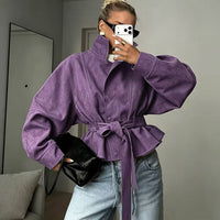 Womens Faux Suede Biker Jacket