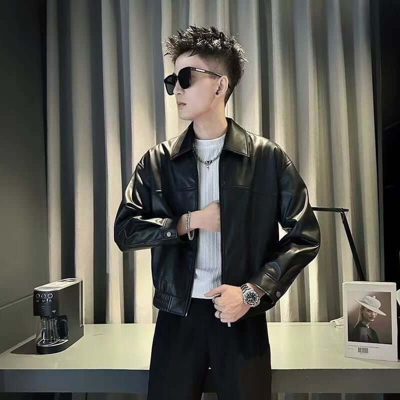 Men's Retro Genuine Leather Biker Jacket