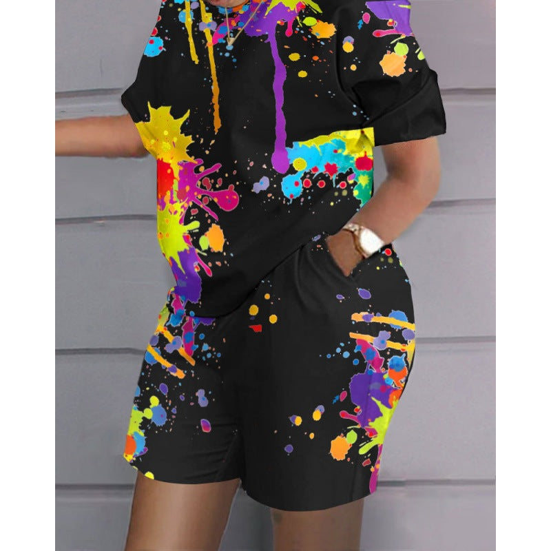 3D Digital Print Women's Two-Piece Sportswear Set