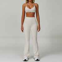 Womens Backless Yoga Fitness Set High-Intensity Sportswear