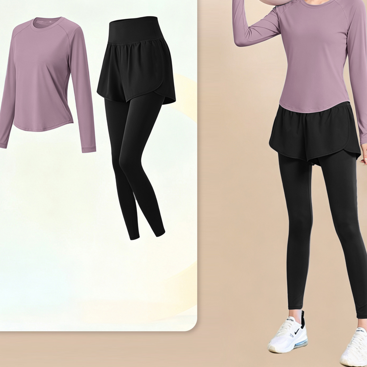 Women's Yoga 2-Piece Set Quick-Dry Slimming Sportswear