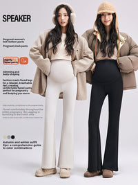 Maternity Bell-Bottom Pants High Waisted Belly Support Leggings
