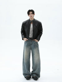 Men's PU Leather Biker Jacket