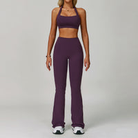 Womens Backless Yoga Fitness Set High-Intensity Sportswear