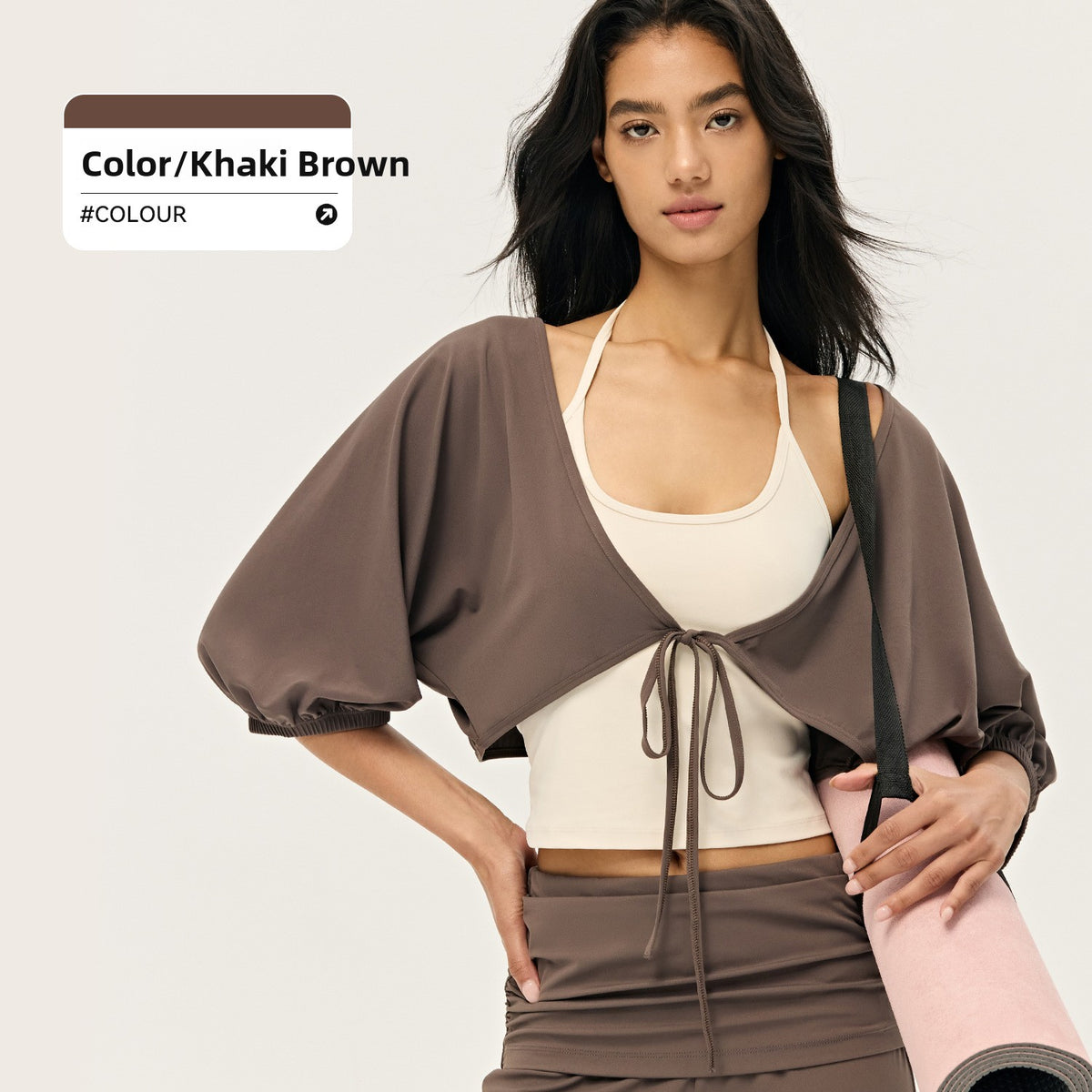 Women?s casual sportswear set: loose-fitting, figure-flattering tunic paired with footless leggings