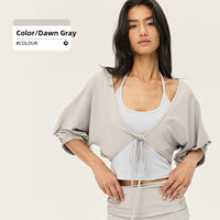 Women?s casual sportswear set: loose-fitting, figure-flattering tunic paired with footless leggings