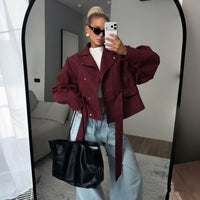 Womens Faux Suede Biker Jacket