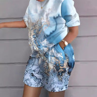 3D Digital Print Women's Two-Piece Sportswear Set