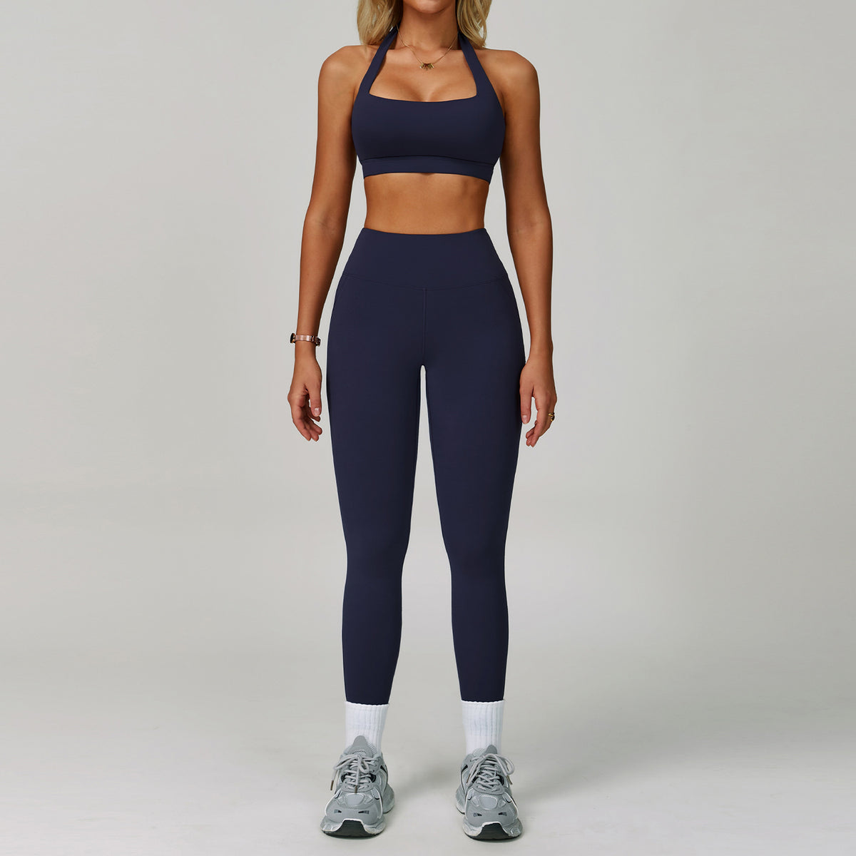 Womens Backless Yoga Fitness Set High-Intensity Sportswear
