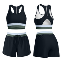 Womens Two-Piece Swimsuit Color Block Sportswear