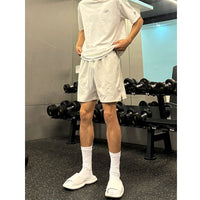 Fitness workout shorts, solid-color pants, casual three-quarter-length pants.