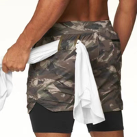 Men's Double Gym Shorts Sport Quick Dry Workout Jogging
