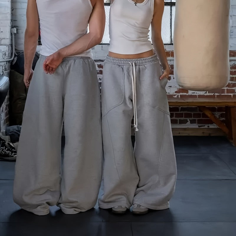 loose-fitting casual sportswear sets with wide-leg design