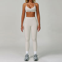 Womens Backless Yoga Fitness Set High-Intensity Sportswear