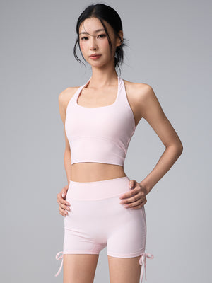 Women Twist Tie Vest Yoga Set Quick Dry Gym Workout Outfit