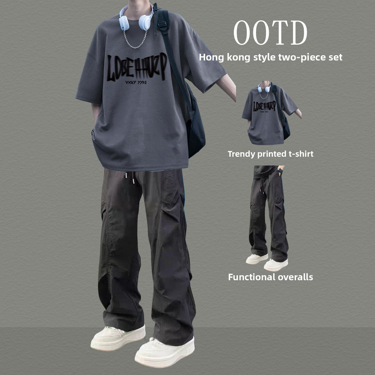 Mens Casual Two-Piece Sportswear Set