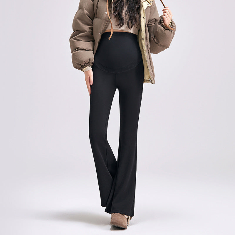 Maternity Bell-Bottom Pants High Waisted Belly Support Leggings