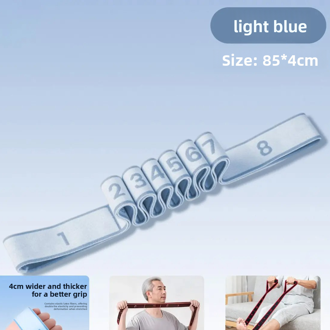 Digital Segmented Polyester Resistance Band, 8-12 Levels Adjustable Strength Training Pull Band for Yoga, Pilates, and Full-Body Workout