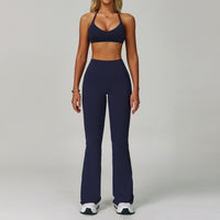 Womens Backless Yoga Fitness Set High-Intensity Sportswear