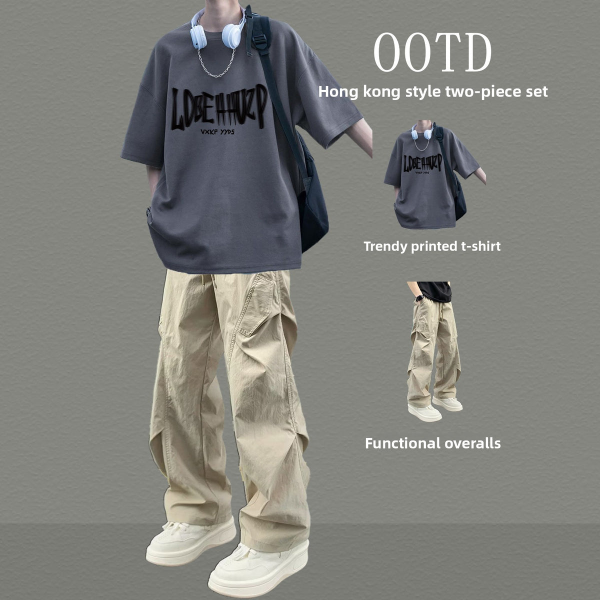 Mens Casual Two-Piece Sportswear Set