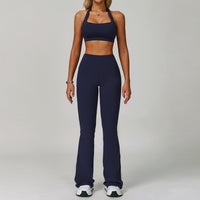 Womens Backless Yoga Fitness Set High-Intensity Sportswear