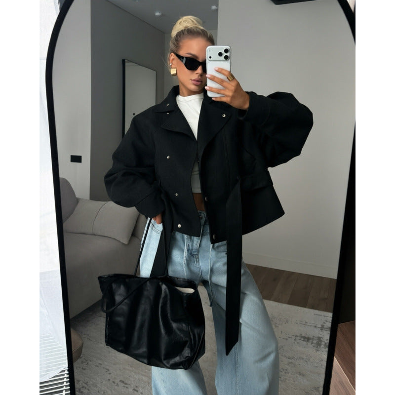 Womens Faux Suede Biker Jacket
