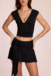 Women's Deep V-neck High Waist Sportswear Set