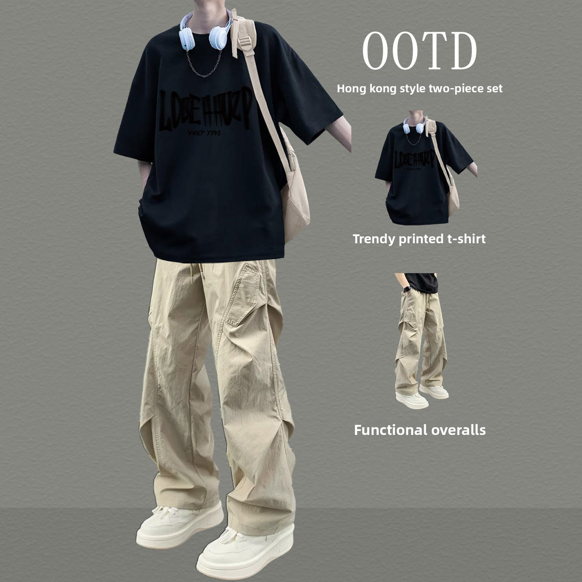 Mens Casual Two-Piece Sportswear Set