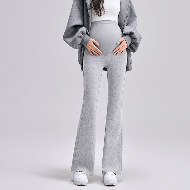 Maternity Bell-Bottom Pants High Waisted Belly Support Leggings