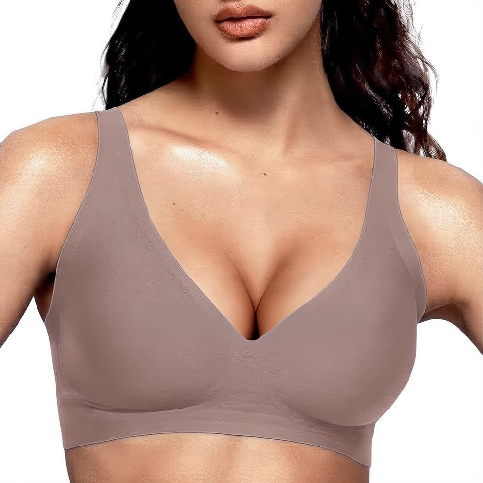 Vertvie Womens Wireless Seamless Bras Deep V No Underwire