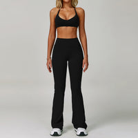 Womens Backless Yoga Fitness Set High-Intensity Sportswear