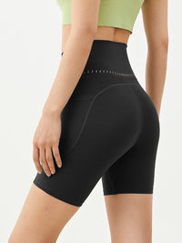 Womens High Waisted Butt Lifting Yoga Shorts Nylon Spandex Workout Shorts