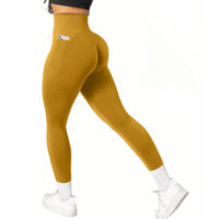 Women's high-waist pocketed athletic leggings